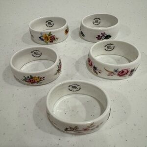 Set of 5 Countess Bone China Napkin Rings England EUC 2.25”